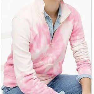 ❤️❤️ J. Crew Pink Tye Dye Half Zip Sweatshirt Size S